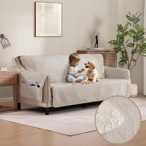 Soft quilted couch cover with - soft,